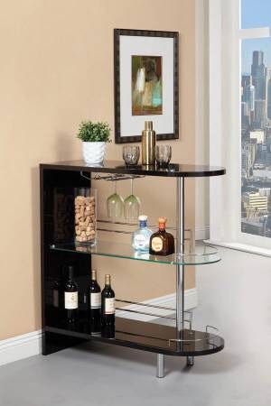 Glossy Black Bar Unit! Perfect for Holiday Parties! Lowest Prices Ever!