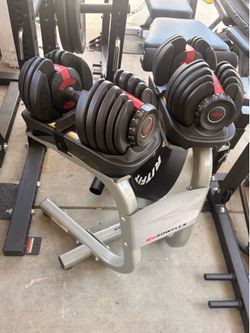 5-52.5 pounds Bowflex adjustable dumbbells  please note that one of the dumbbells don’t work on the 20 pounds everything else works good