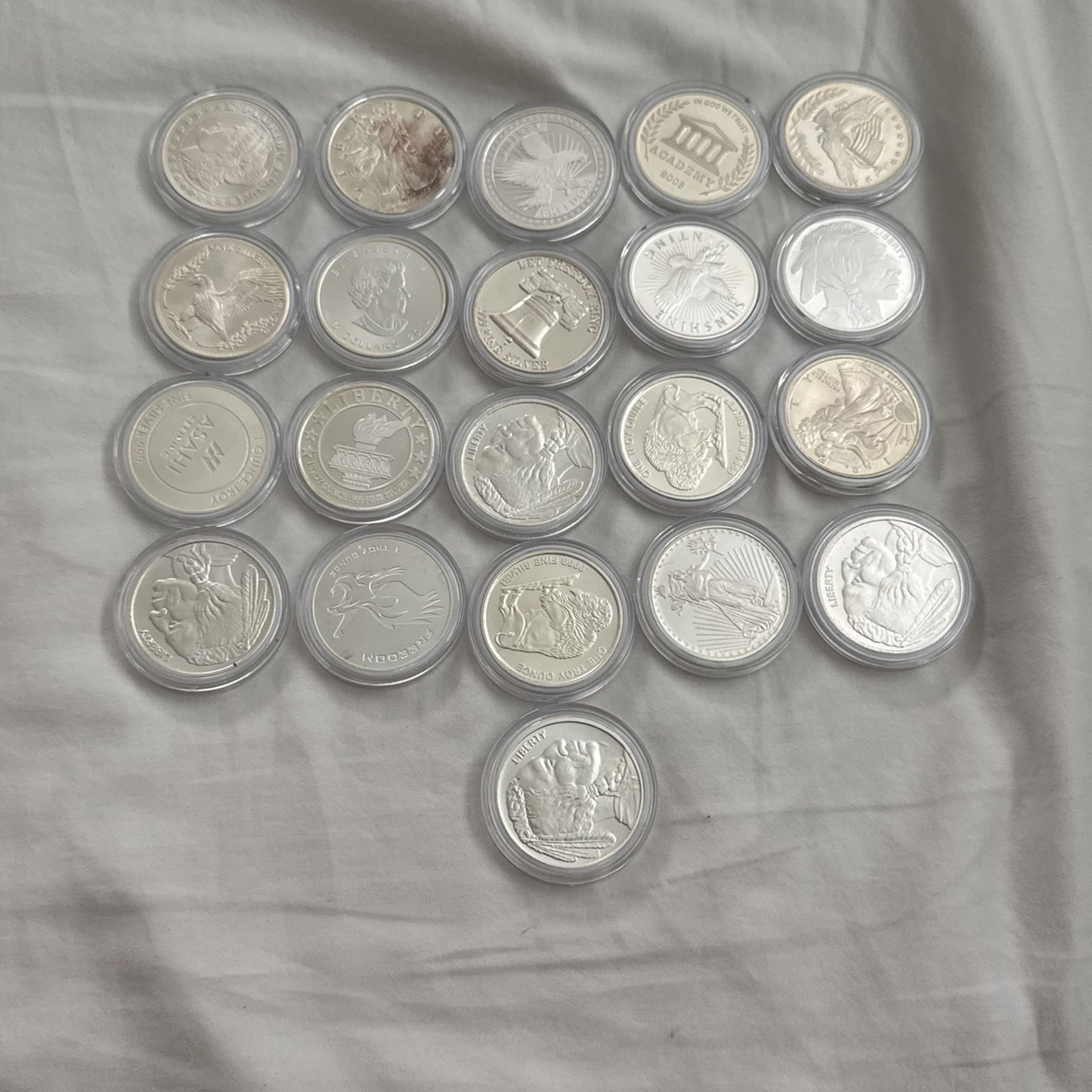 21 Ozs Assorted Silver Rounds