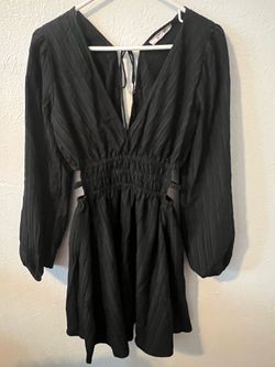 Blush Black Long Sleeve Mini Dress – Size M