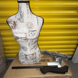 France Female Mannequin Torso Dress Form Adjustable Tripod Stand Base Writing