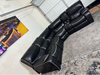 * Like New * Ashley Furniture 5pc black leather modular recliner sectional sofa ( Free Delivery )