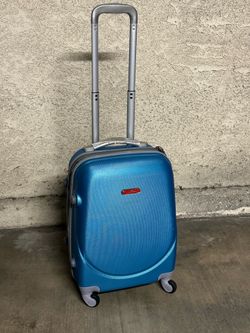 Blue Hard Shell Carry-On Luggage Spinner Suitcase Small