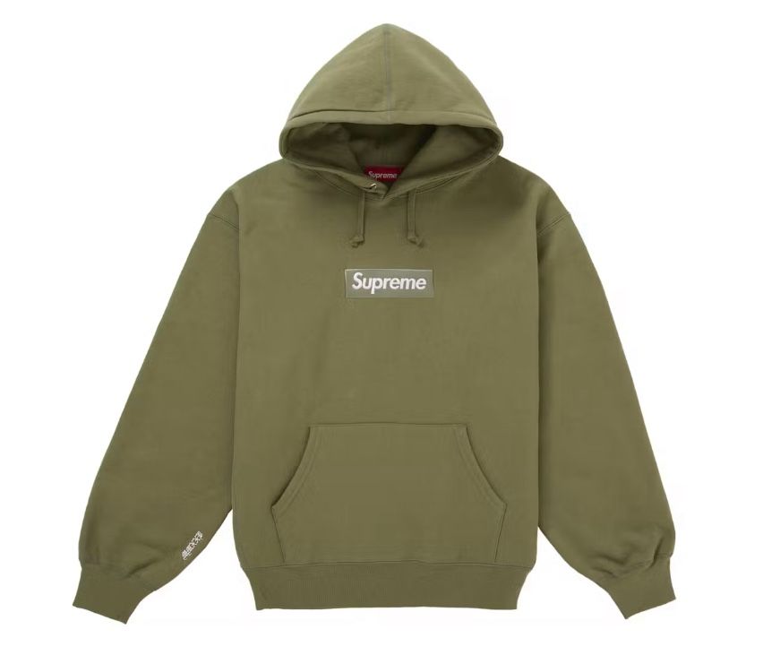 Supreme Box Logo Hoodie Light Olive Size L