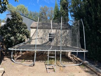 Large Rectangular Trampoline with Safety Net