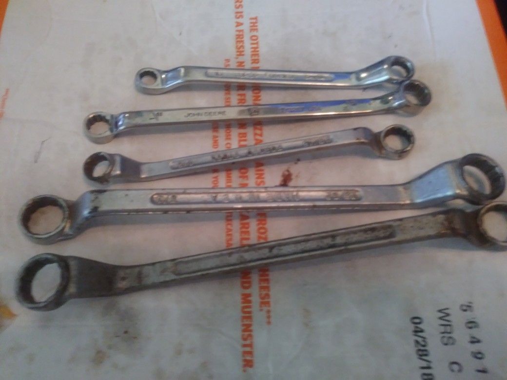 5 BOXED IN WRENCHES SAE SIZES