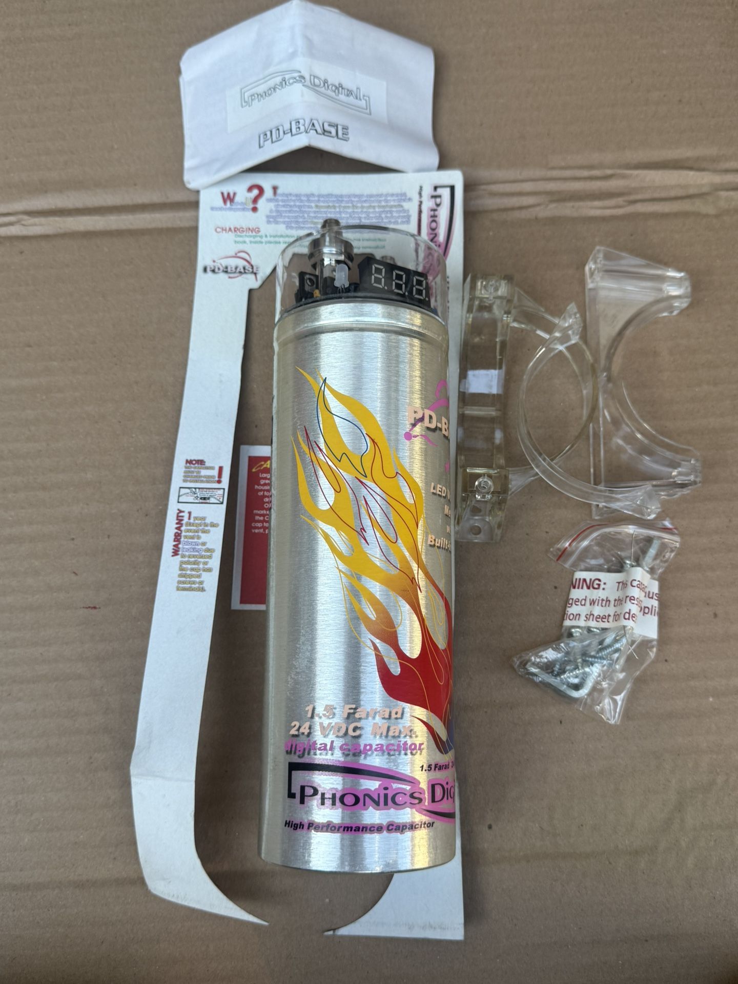 Phonics digital Farad Digital Power Capacitor - High-Performance Car Audio Accessory with Digital Display, I Also Do Install And Repair Text @ 