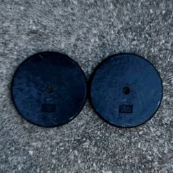 25lb x2 Standard 1” weight plates weights plate 25 lb lbs 25lbs Cast Iron for Barbell Bar Flat Pancake style
