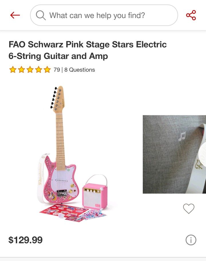 FAO Schwarz Pink Stage Stars Electric Guitar and Amp