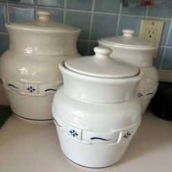 Longaberger kitchen crocks  set of 3 $20