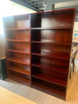 Wood bookcases 3’x6’ h