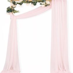 Pink Wedding Arch Draping Fabric 1 Panel 29" x 10 FT Extra Long Gauze Drapes Sheer Backdrop Curtains 6.6 Yards Airy Outdoor Drapery Panels for Wedding