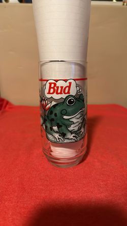 Vintage 1995 Budweiser Frogs promotional drinking glass