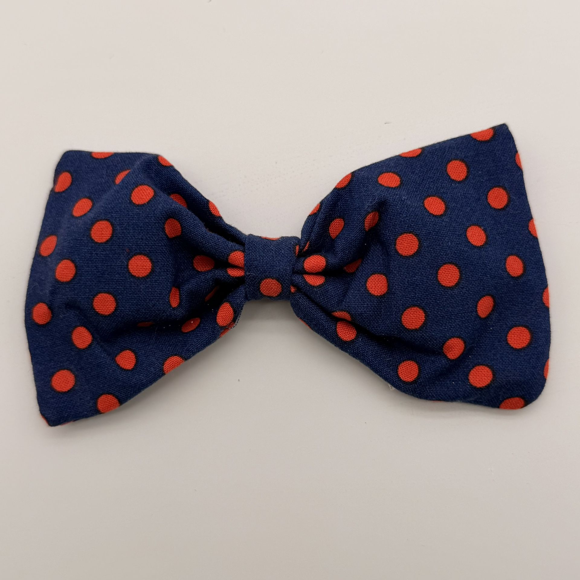 Blue and Red Polka Dot Dog Bow Tie - Size Large