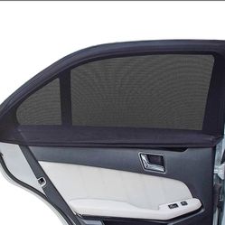 Car Window Sun Shades, 2 Pack Breathable Mesh Side Back Window, Stretchy Window Screen