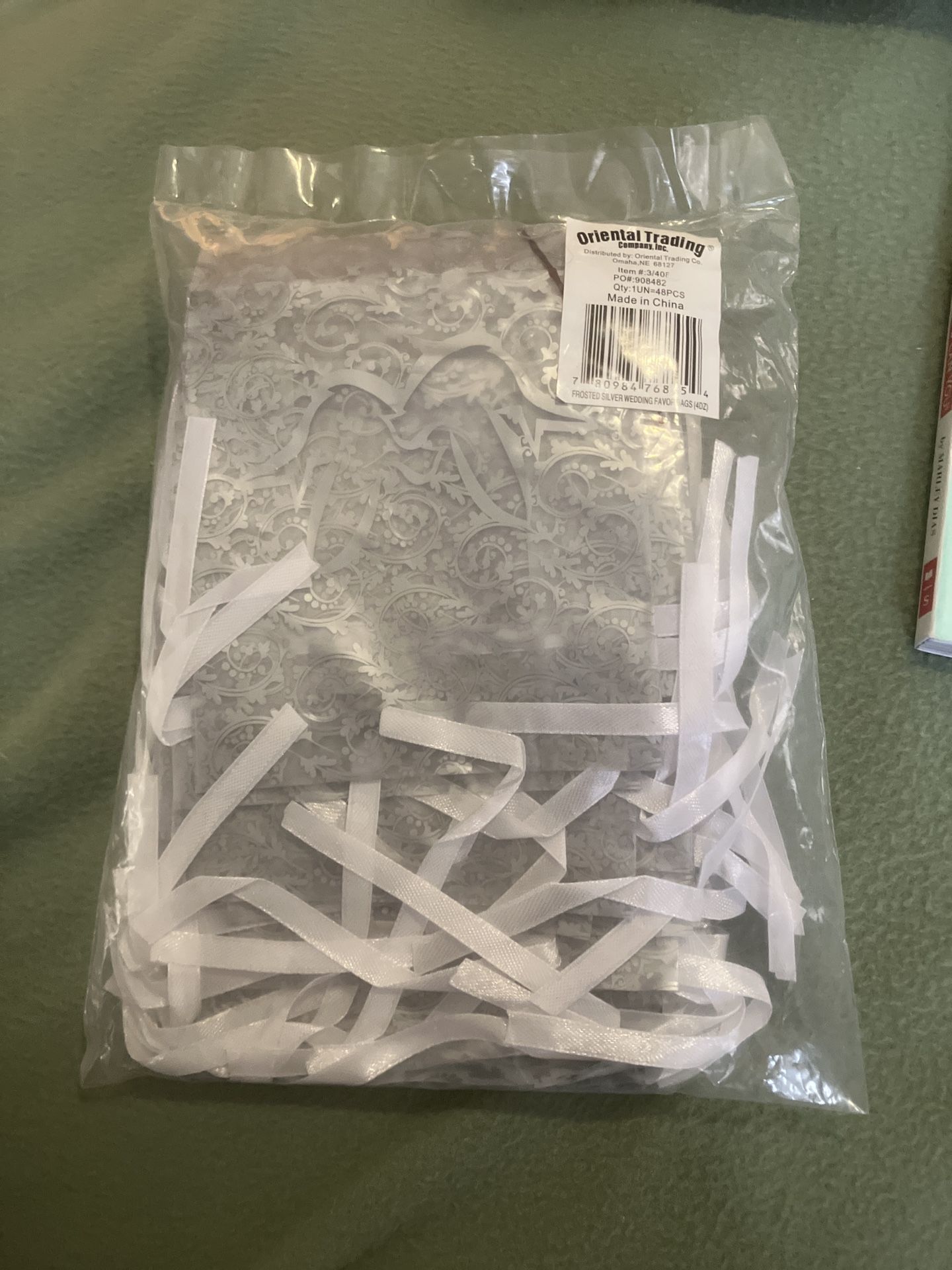 Frosted Silver Wedding Favor Bags (48 count)