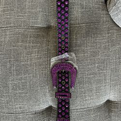 48 Inch Purple Rhinestone Belt