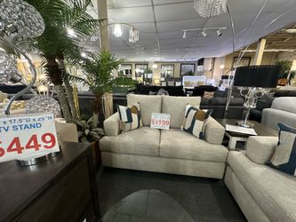 Brand new Light Gray Fabric Sofa and Loveseat 2-Piece Set
