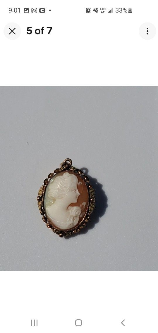 10k Cameo Broach/pendant