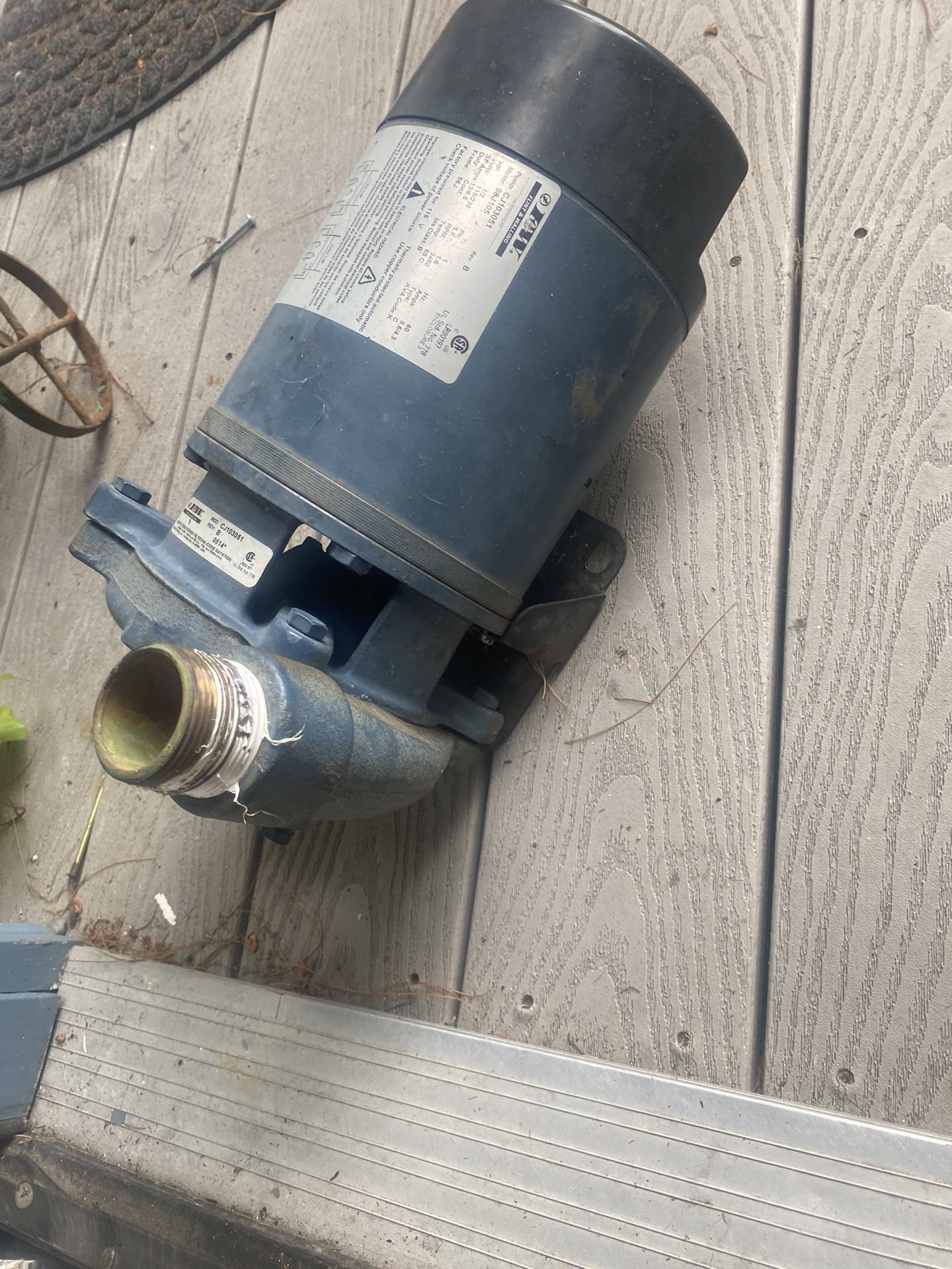 F&W Cj103051 - 1/2 Hp Centrifugal Buster Pump.