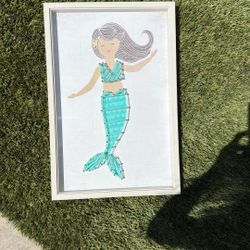  Framed Mermaid Picture Little Girls Room 