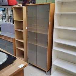 Ikea tall storage cabinet with frosted doors