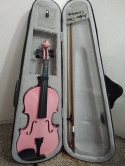 Pink Violin And Case
