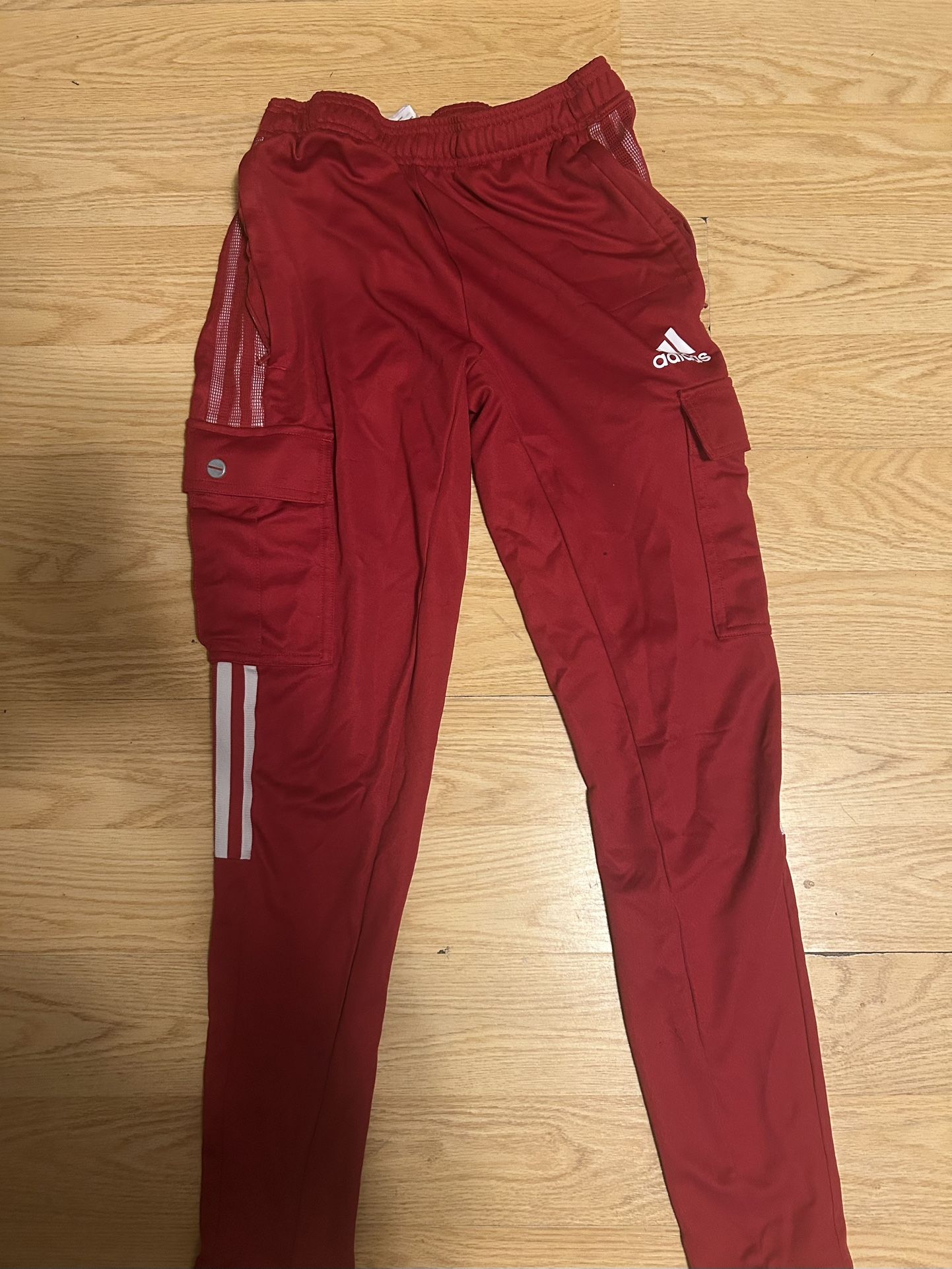 red adidas pants