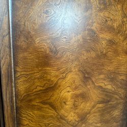 Drexel Heritage French Regency Louis XVI Carved Burled Walnut Armoire Dresser