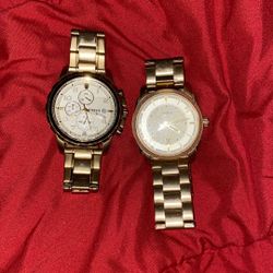 Two Gold Fossil Watches Like New Trying To Get Rid Of