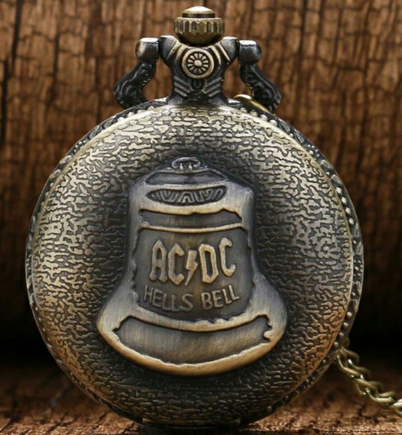 ACDC Hells Bells Quartz Pocket Watch Necklace