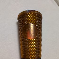 Starbucks 50th Anniversary Gold Studded Cold Cup Tumbler