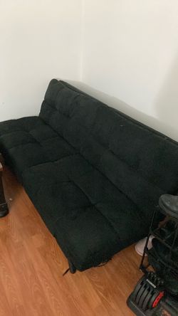 Black Fabric Futon Sofa Bed