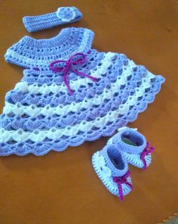 Handmade crochet baby girl