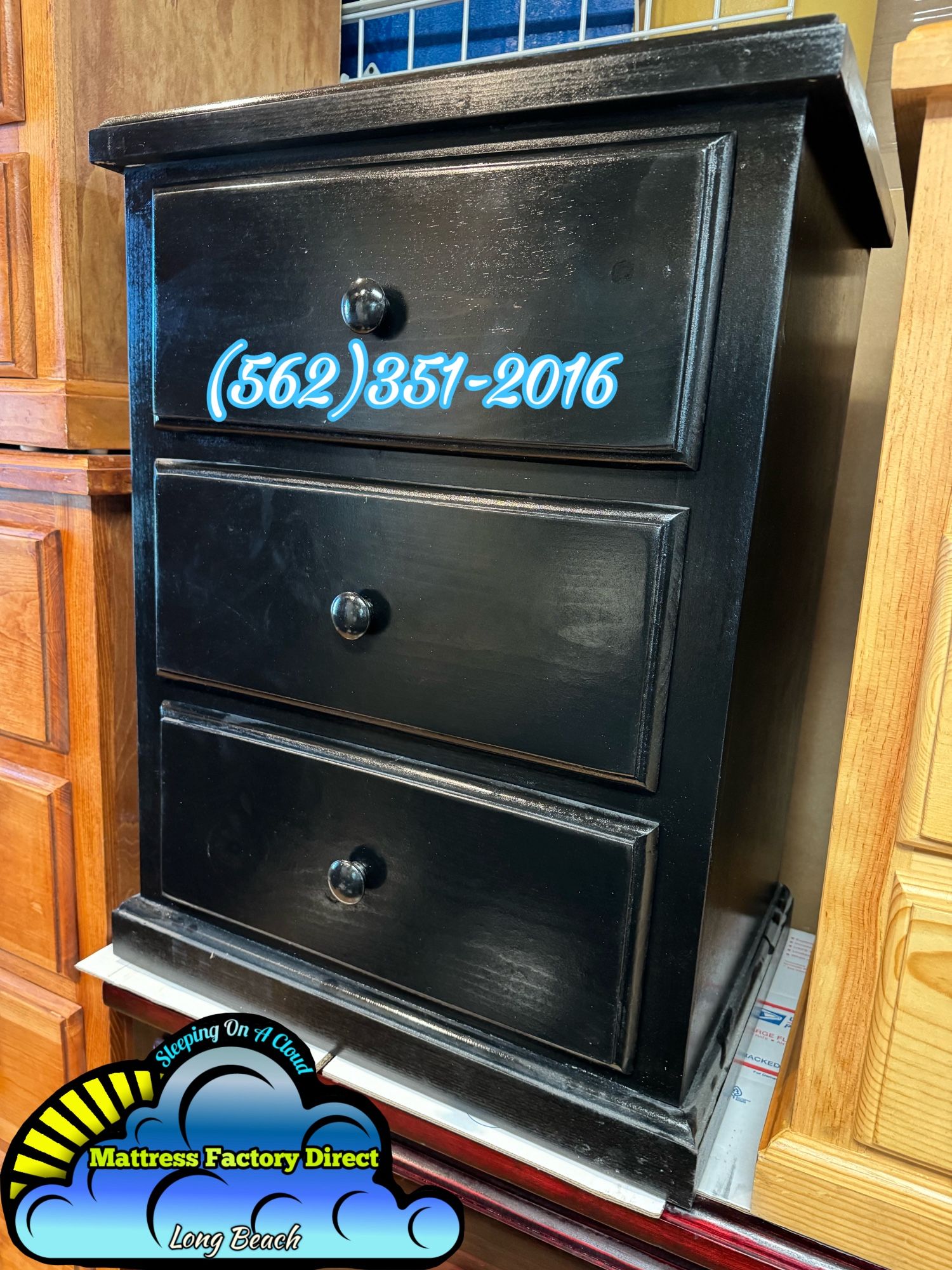 Black Three Drawer Dresser Nightstand New Chest Cajonera Comoda