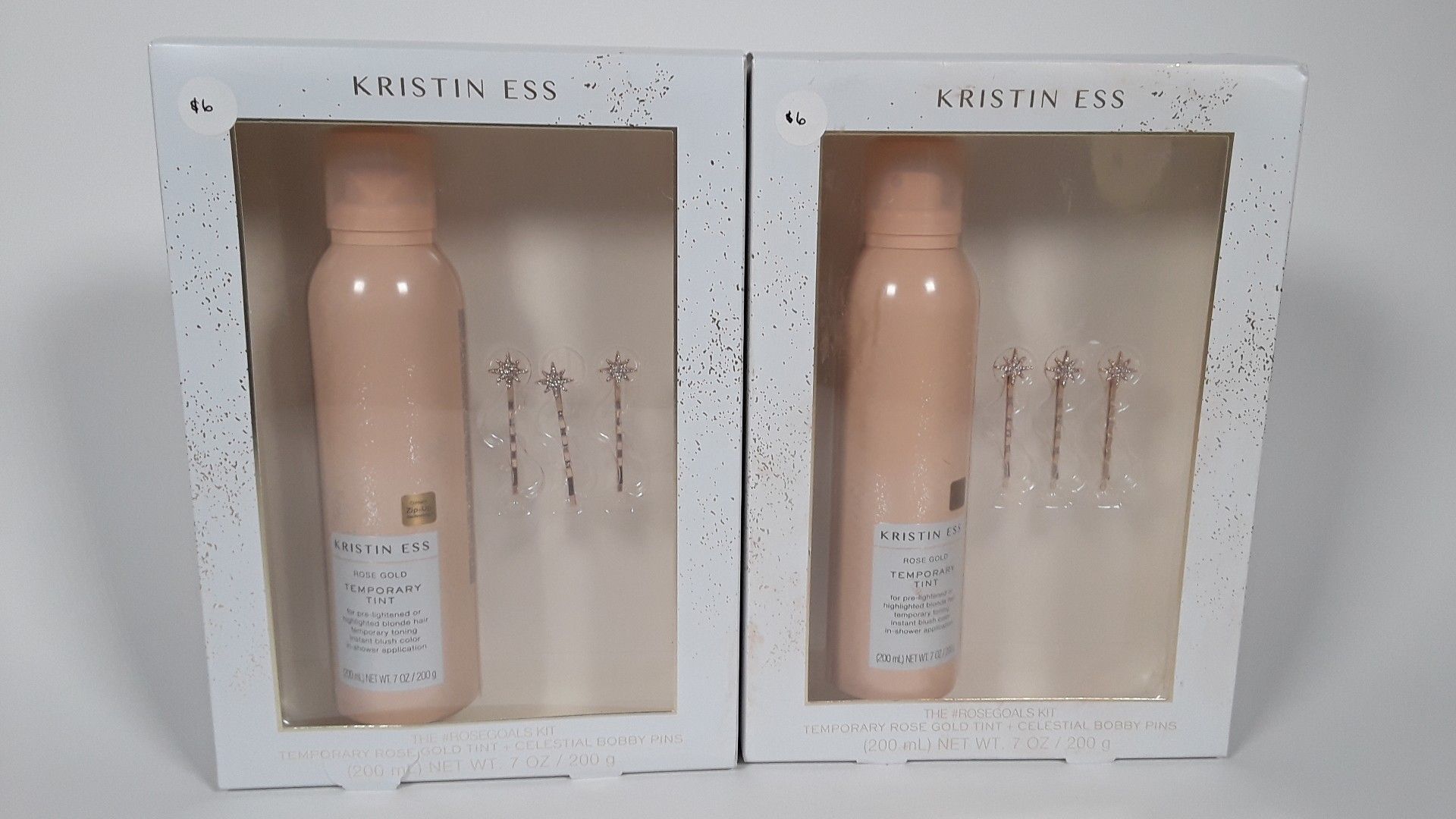 KRISTIN ESS Rose Gold Temporary Tint 2 Count, with Bobbypins