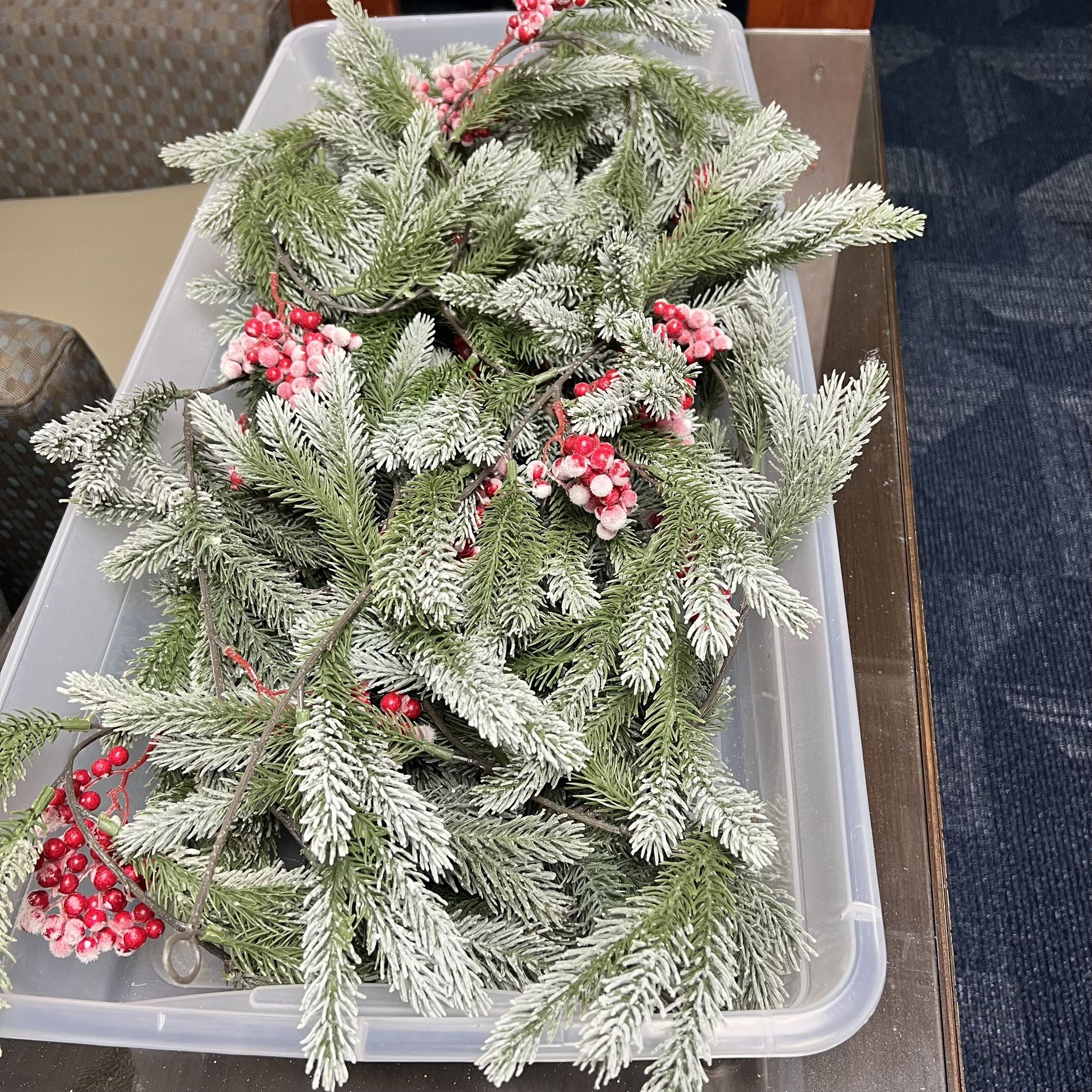 6ft Frosted Christmas Garlands – Set of 5 ✨(Plus a few smaller ones) *****Bin not included*****