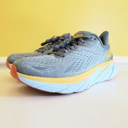 HOKA ONE ONE Men’s Clifton 8 Running Shoes (8.5D/10W Women's) Blue/Yellow
