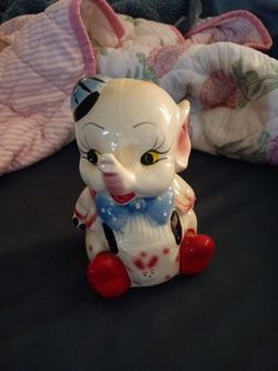 Cute White Elephant Coin Bank