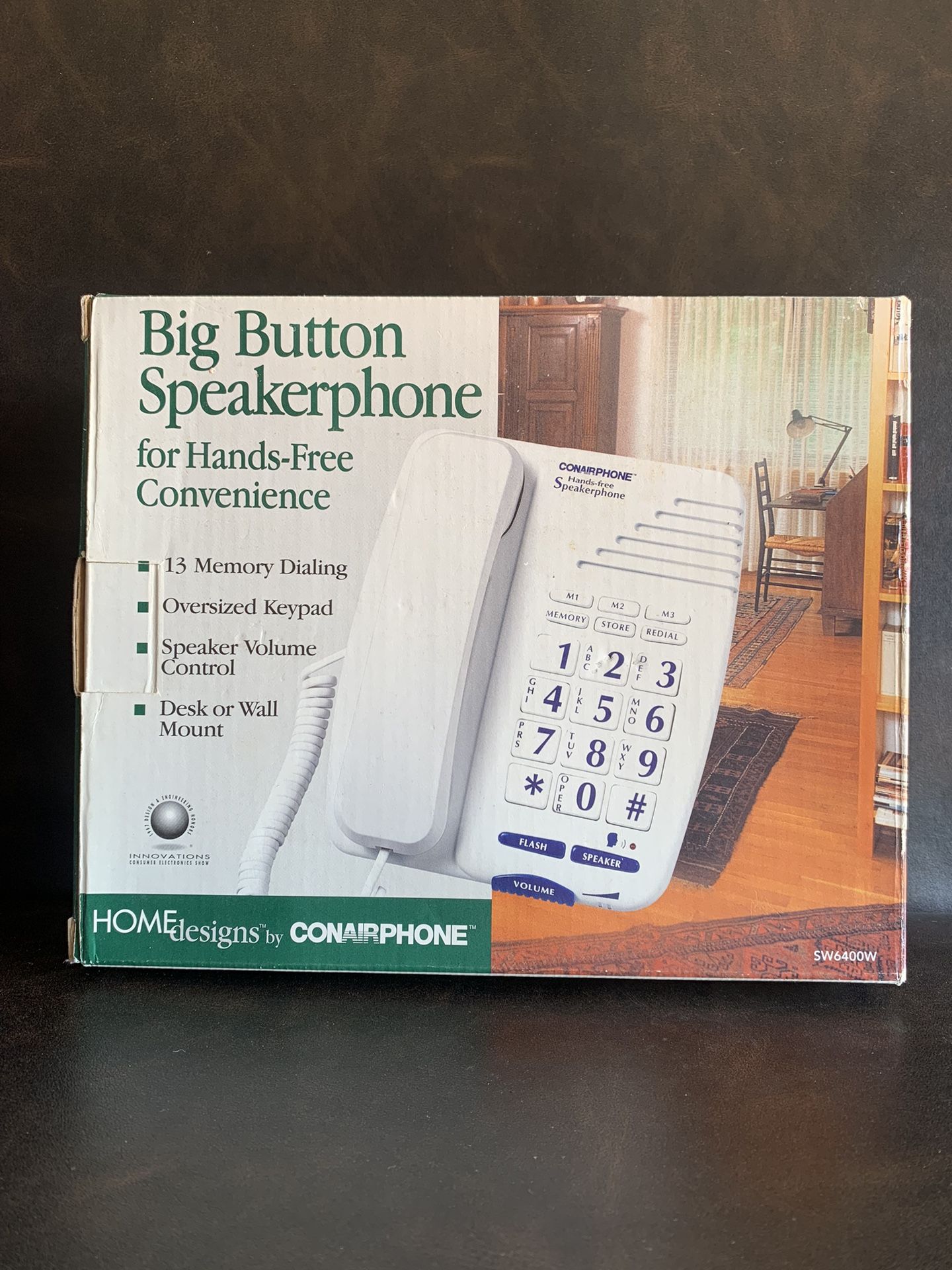 Big Button Telephone Easy to Read - Corded Landline Speakerphone CONAIRPHONE