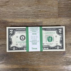 $2 bill $200 in pack sealed consecutive serial number series 2017 A
