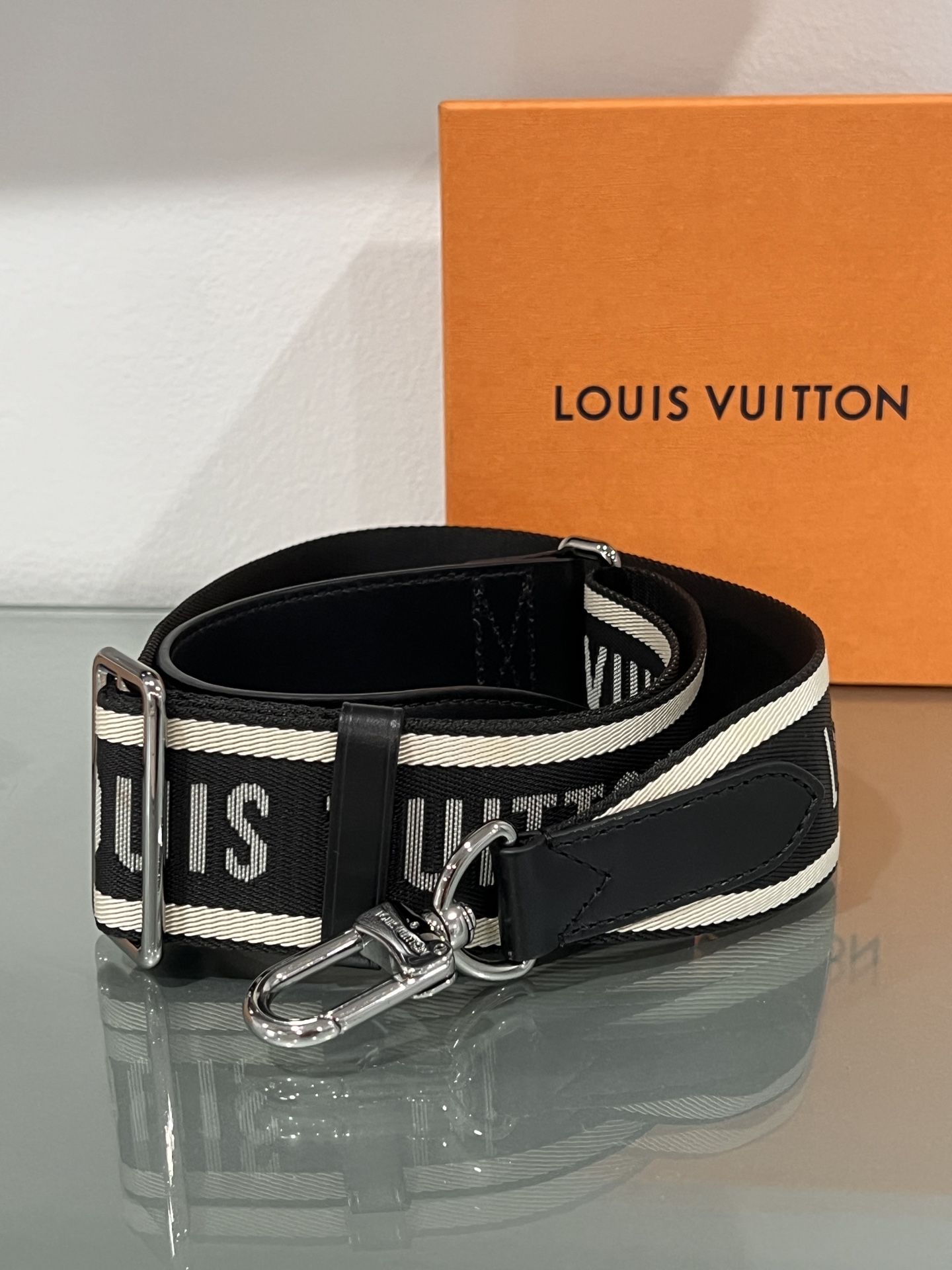 Louis Vuitton Jacquard Adjustable Strap – Black & Cream