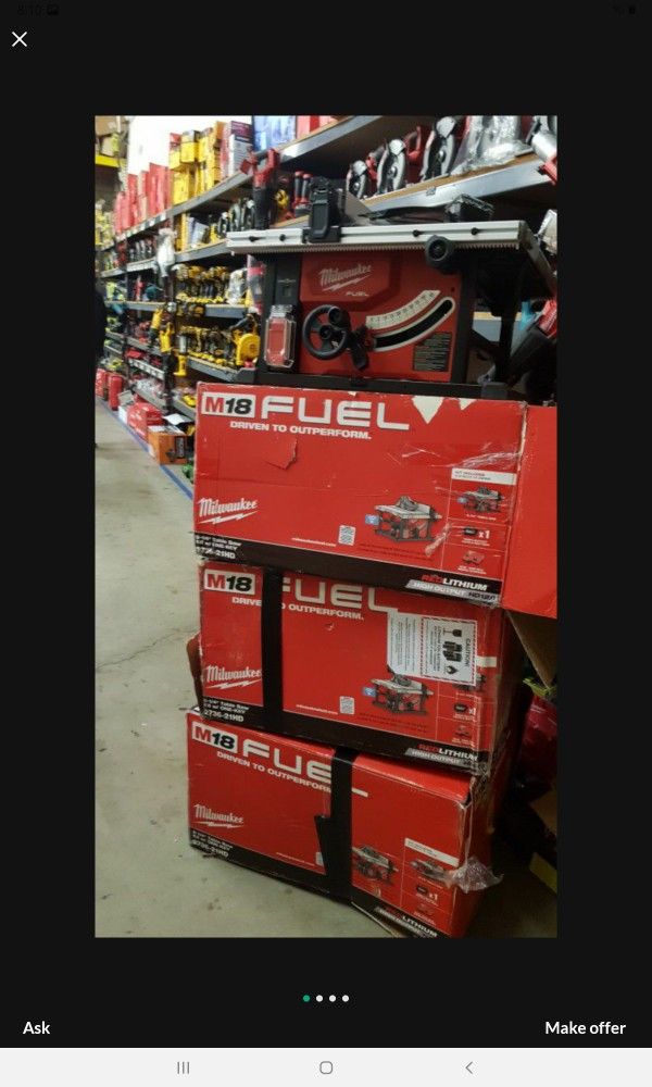 MILWAUKEE M18 FUEL BRUSHLESS 8-1/4 TABLE SAW TOOL ONLY BRAND NEW