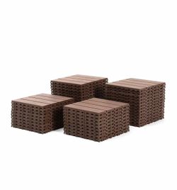 R4) Plastic Interlocking Deck Tiles, 44 Pack Outdoor Patio Flooring, All Weather Use, Plastic Floor, 12"x12" Interlocking Decking Tile Outdoor, Waterp