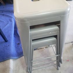 E Bar Stools Light Grey 24" Excellent Condition 