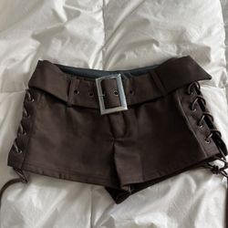 Low Rise Faux Leather Shorts Size Xs 