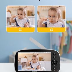 HOHOO Baby Camera, 5" 720P HD Split Screen, 30 Hours Battery
