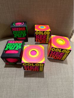 Nee Doh Pink Pup & Color Changing Pink, Yellow, & Blue Squishy Authentic $15 each