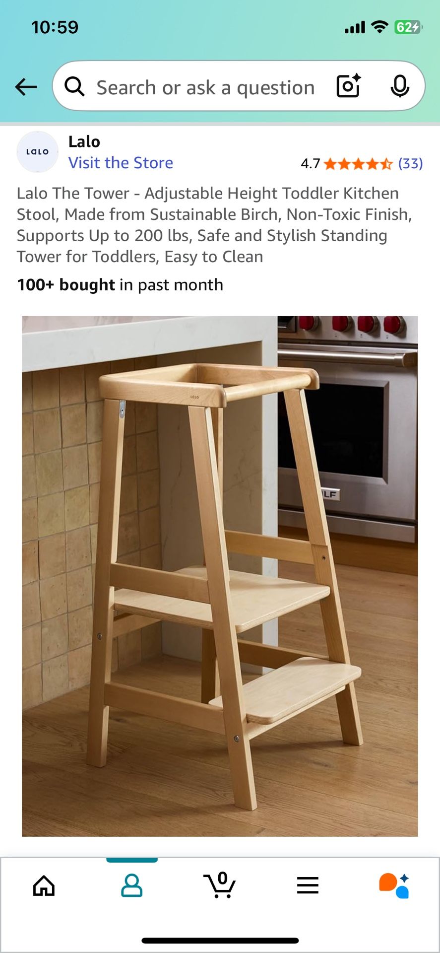 Lalo The Tower - Adjustable Height Toddler Kitchen Stool