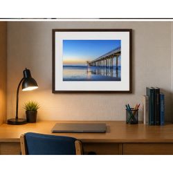 Scripps Pier Sunset Fine Art Print – 11x17 in Print, Professionally Matted to 16x20  – La Jolla Wall Art - Coastal Seascapes